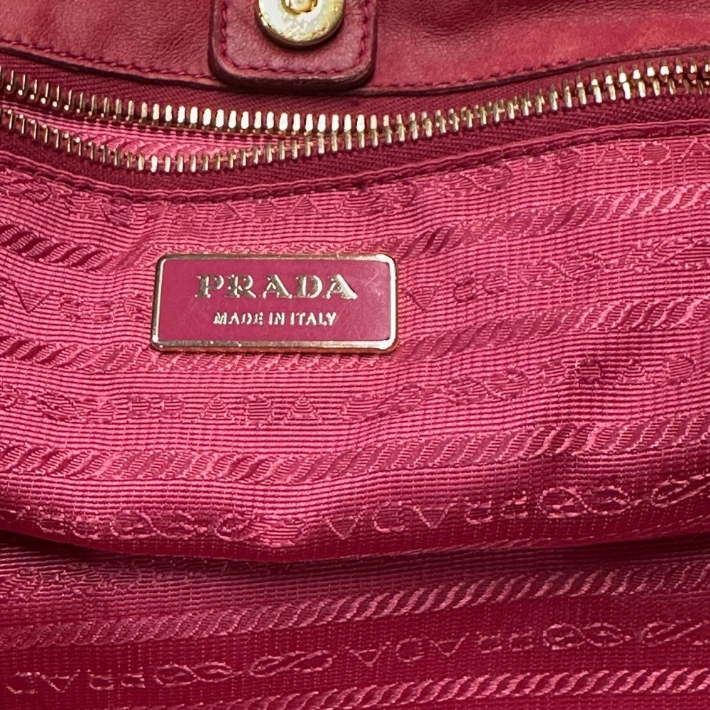 Prada Fiocco Bow Tessuto/Nylon Tote Bag Red - Picture 6 of 14